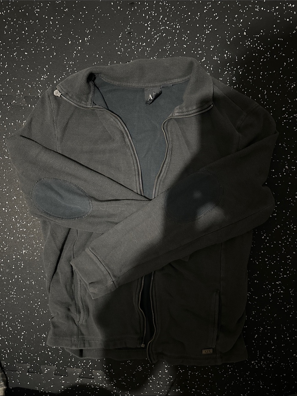 Men's Armani Exchange Dark Gray Full-Zip Sweater